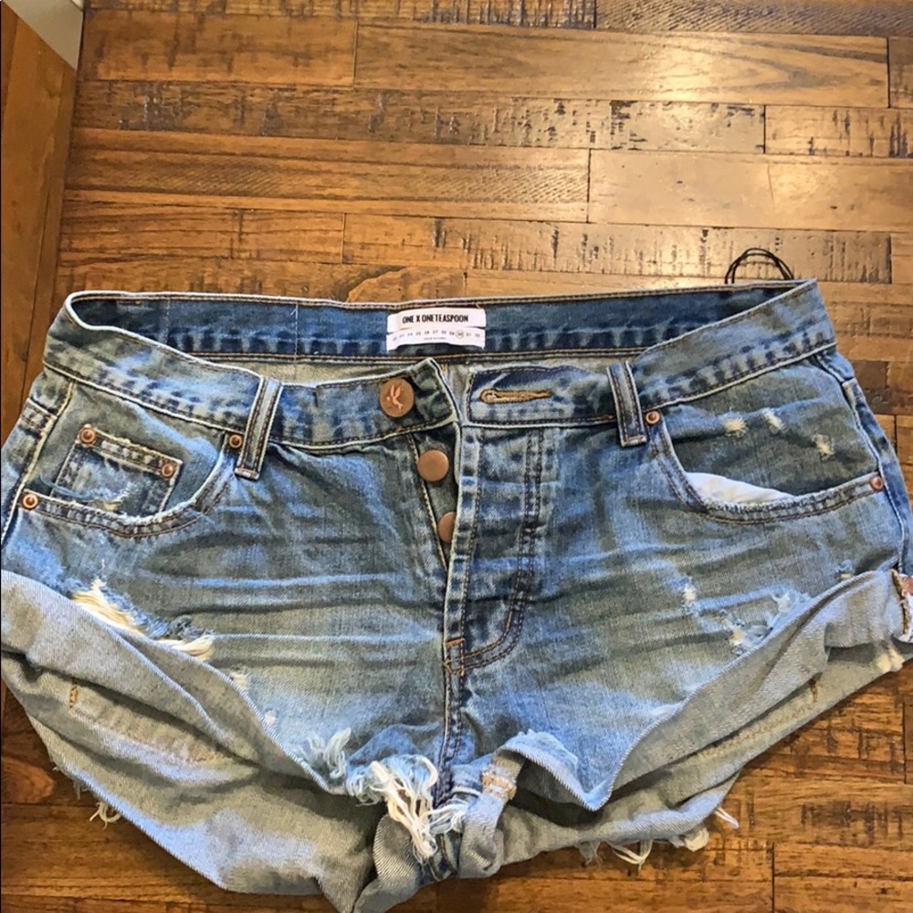 One x One Teaspoon Denim Shorts